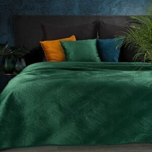 Minőségi steppelt ágytakaró sötétzöld színben Szélesség: 220 cm | Hossz: 240 cm