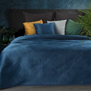 Minőségi steppelt ágytakaró sötétkék színben Szélesség: 220 cm | Hossz: 240 cm