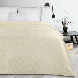 Krémszínű modern ágytakaró geometrikus mintával Szélesség: 200 cm | Hossz: 220 cm