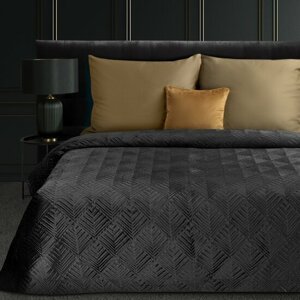 Kiváló minőségű fekete ágytakaró VICTORIA finom bársonyból készült VICTORIA Szélesség: 220 cm | Hossz: 240 cm