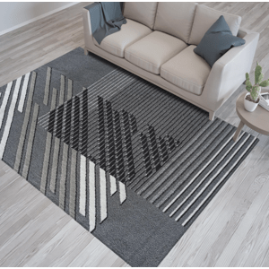 Designer szőnyeg szürke csíkokkal Szélesség: 80 cm | Hosszúság: 150 cm