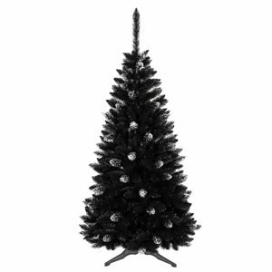 Karácsonyfa fekete színben, díszítéssel 150 cm