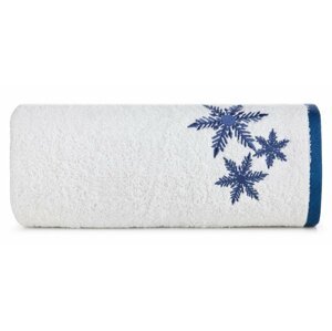 Pamut törölköző kék karácsonyi hímzéssel Šírka: 50 cm | Dĺžka: 90 cm