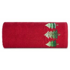 Pamut karácsonyi törölköző piros fenyőfákkal Szélesség: 70 cm | Hossz: 140 cm