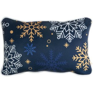 Kék karácsonyi párnahuzat hópelyhekkel díszítve Szélesség: 30 cm | Hosszúság: 45 cm
