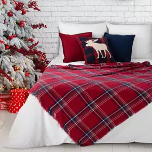 Karácsonyi zsenília takaró piros színben Szélesség: 130 cm | Hossz: 150 cm