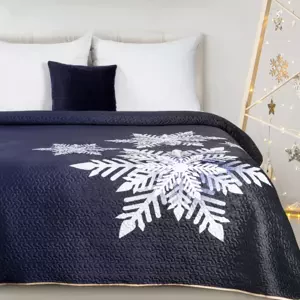 Karácsonyi steppelt ágytakaró hópehely nyomtatással Szélesség: 220 cm | Hossz: 240 cm